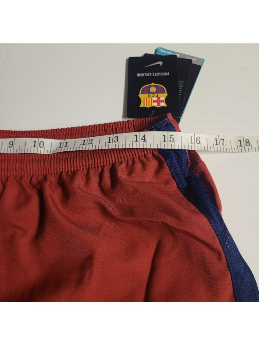 Football shorts soccer FC Barcelona Home  Nike jersey Barca Burgundy L - Picture 8 of 12